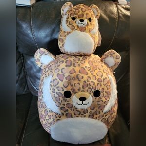 Squishmallows Cherie The Saber Tooth Tiger. LOT OF 2 16" & 8". Brand New W/ Tags